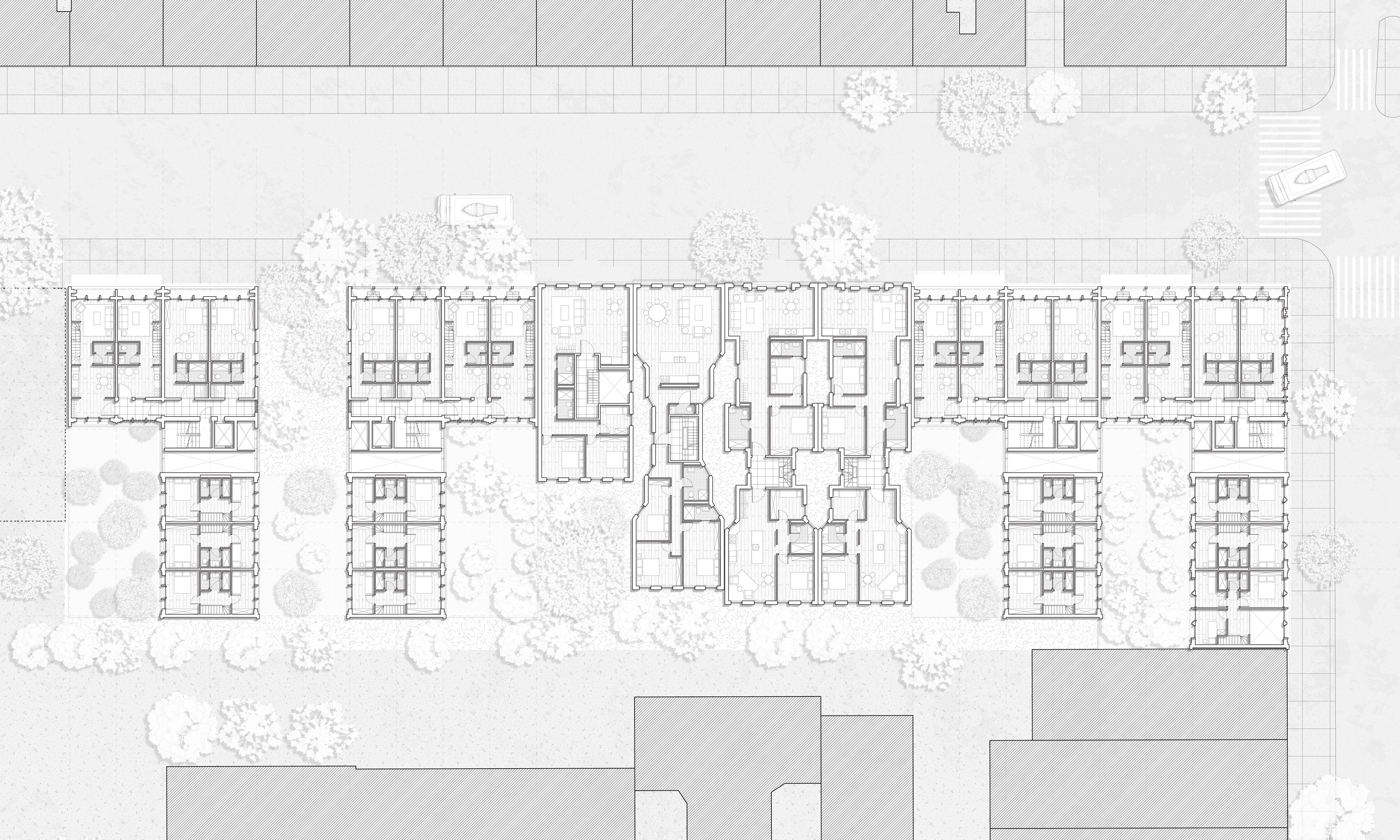 Third floor plan, drawn on the same sheet as the ground floor.