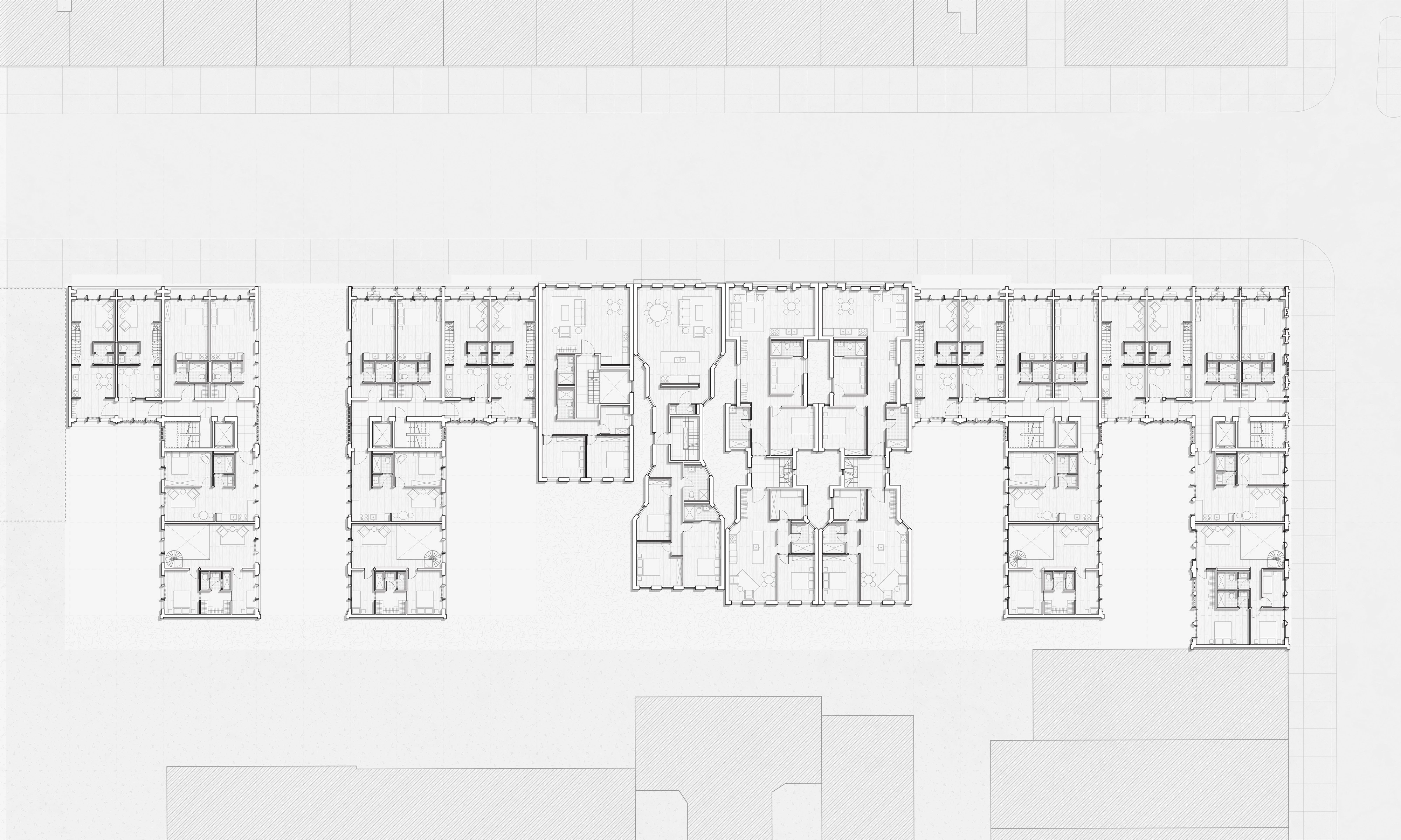 Fifth floor plan, drawn on the same sheet as the ground floor.