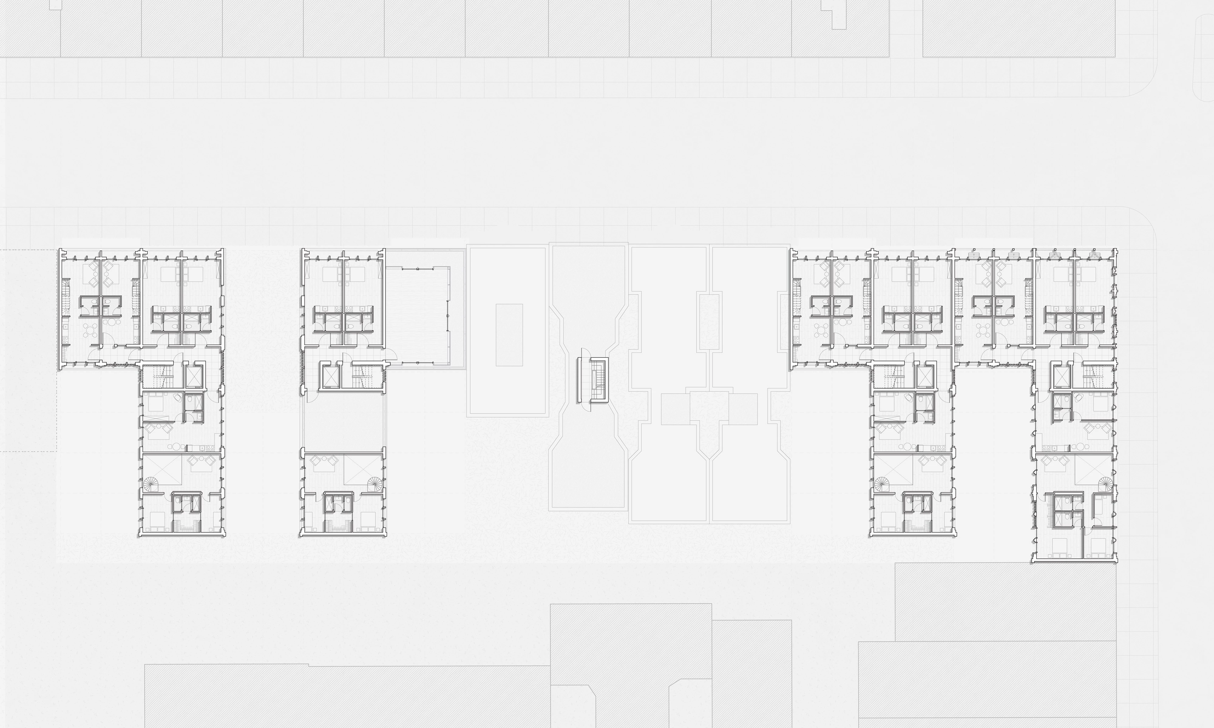 Seventh floor plan, drawn on the same sheet as the ground floor.
