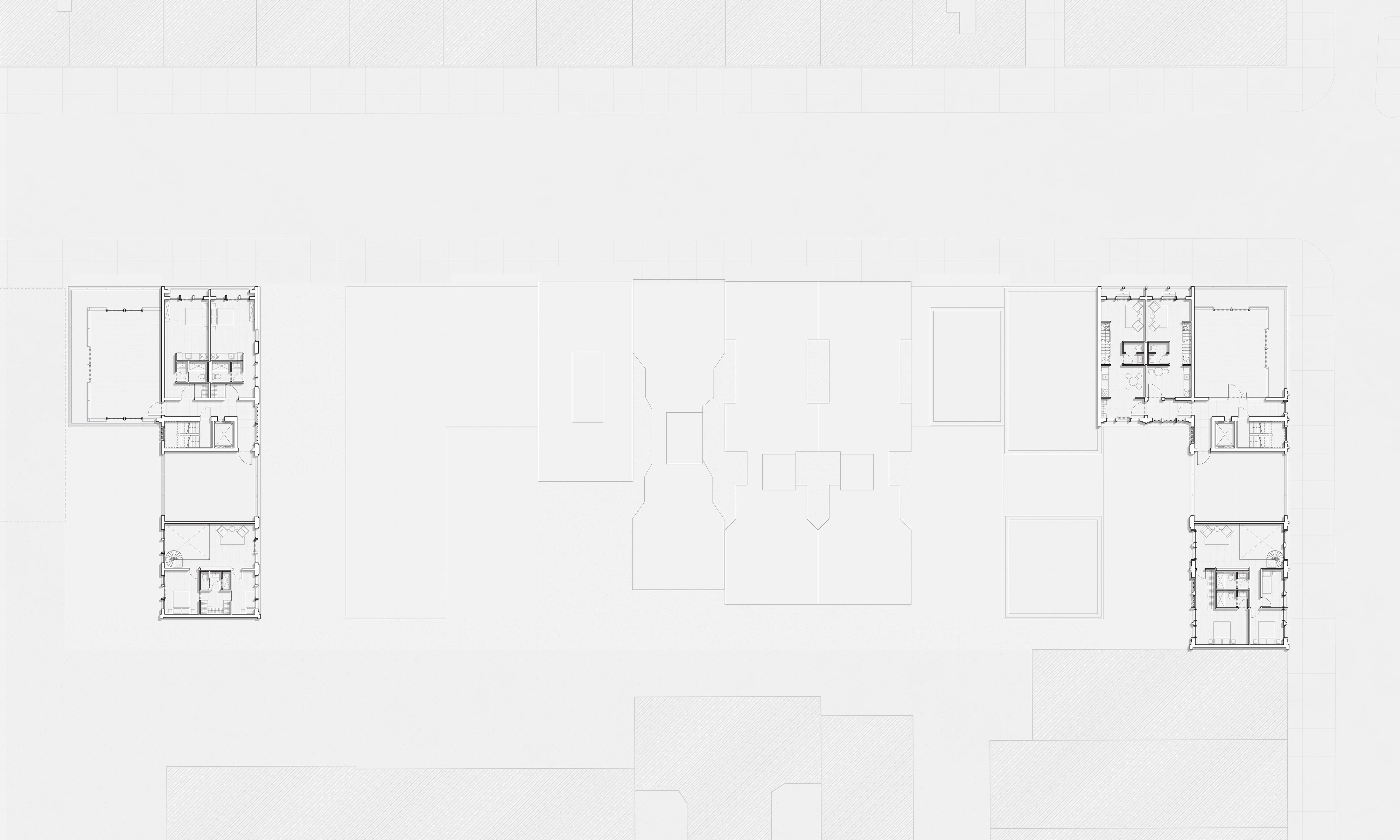 Ninth floor plan, drawn on the same sheet as the ground floor.